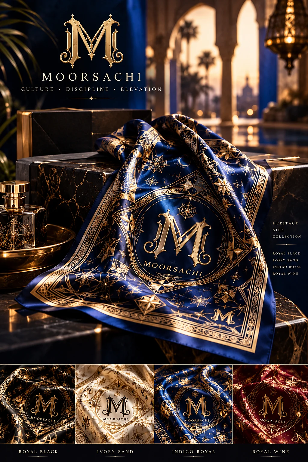 MOORSACHI Heritage Silk: Indigo Royal
